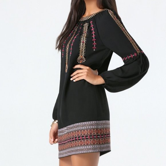 BEBE beaded and embroidered trim dress - Picture 2 of 15